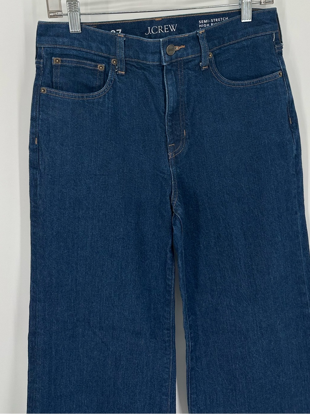 J. Crew Denim Trouser Wide Leg Jean Size 27 Rinse Wash High Ride Semi-Stretch - Picture 4 of 12